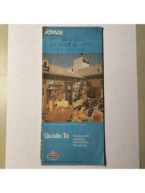 Vintage Amoco Standard Oil Gas Iowa State US Travel Tourism Road Map Guide